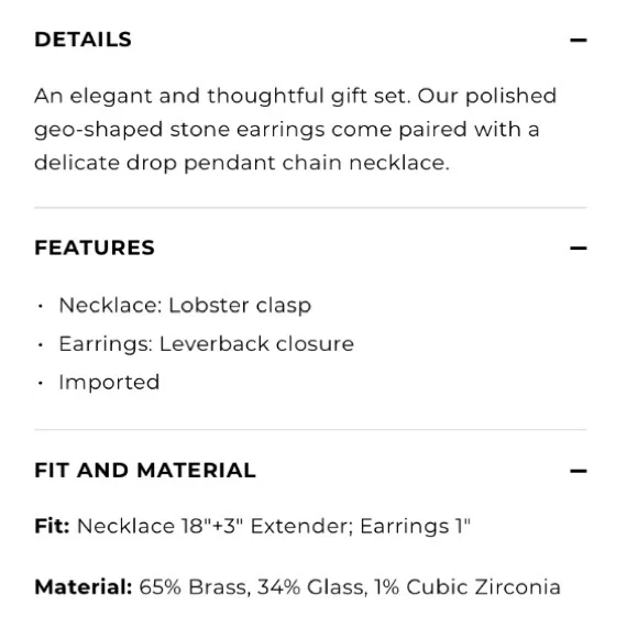 TALBOTSPINK SPARKLE NECKLACE AND EARRINGS GIFT SET